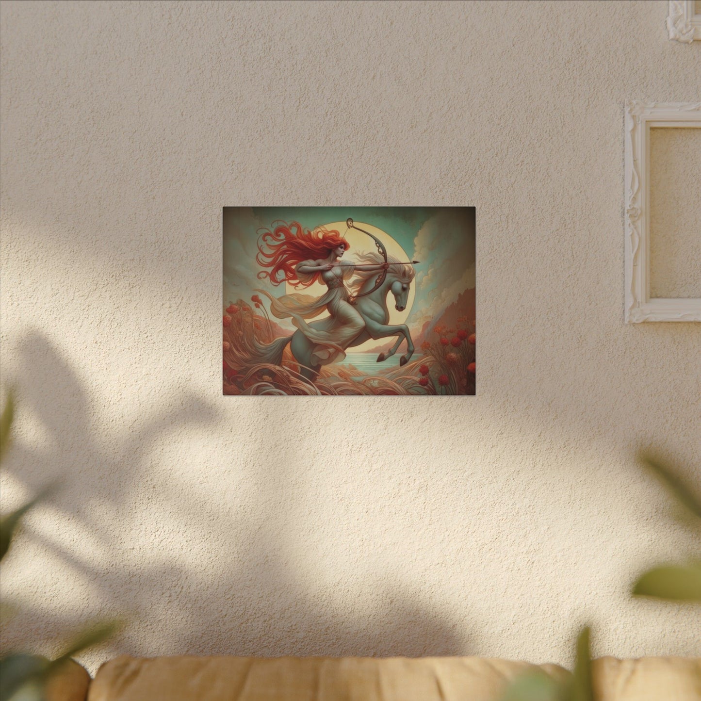 Sagittarius Zodiac Wall Art, Archer Goddess Canvas Print, Astrology Home Decor, Sagittarius Gift for Her, Celestial Centaur Painting, Star Sign Wall Decor