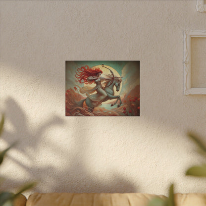 Sagittarius Zodiac Wall Art, Archer Goddess Canvas Print, Astrology Home Decor, Sagittarius Gift for Her, Celestial Centaur Painting, Star Sign Wall Decor