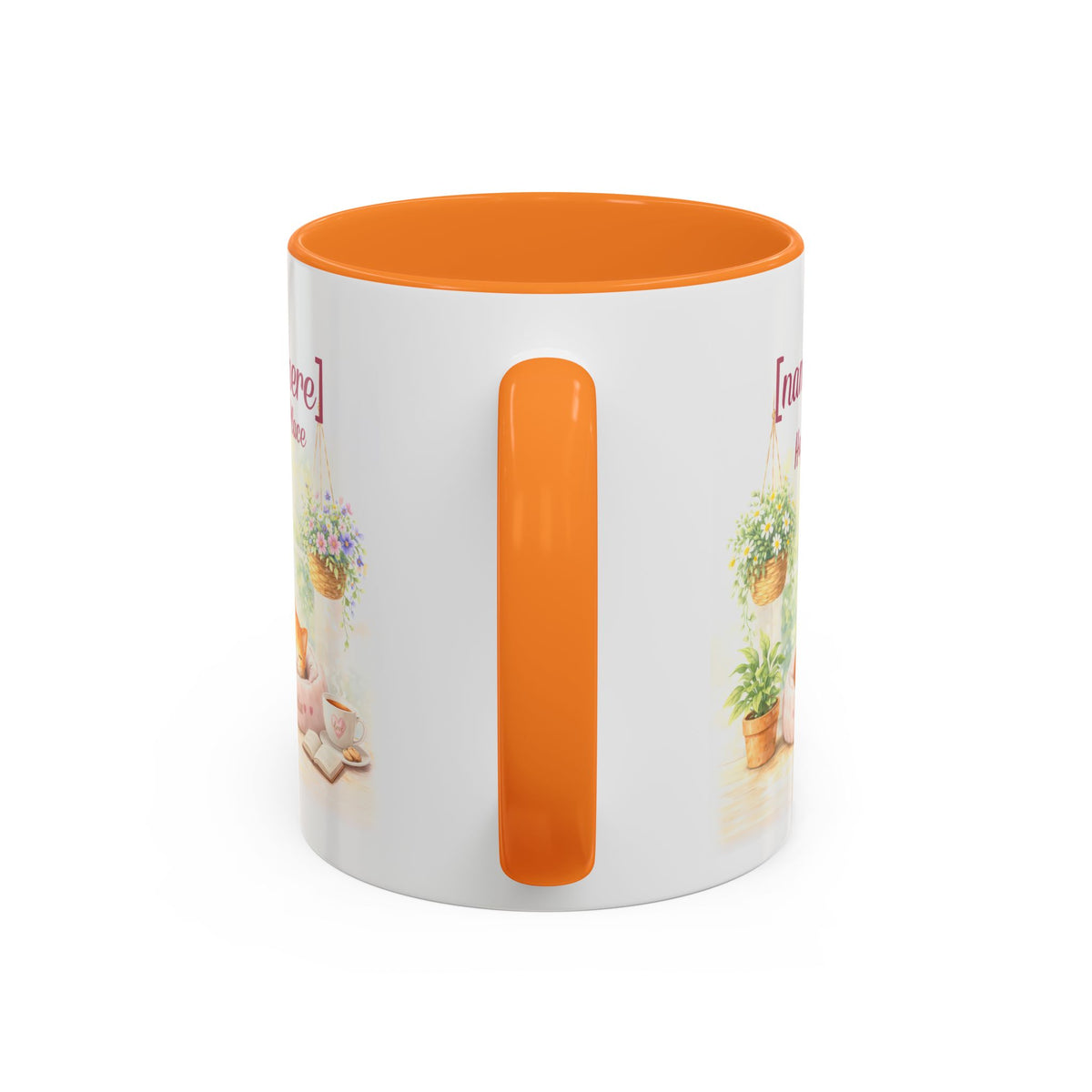 Personalized Name Cat Mug - Custom "Happy Place" Ceramic Mug for Cat Lovers