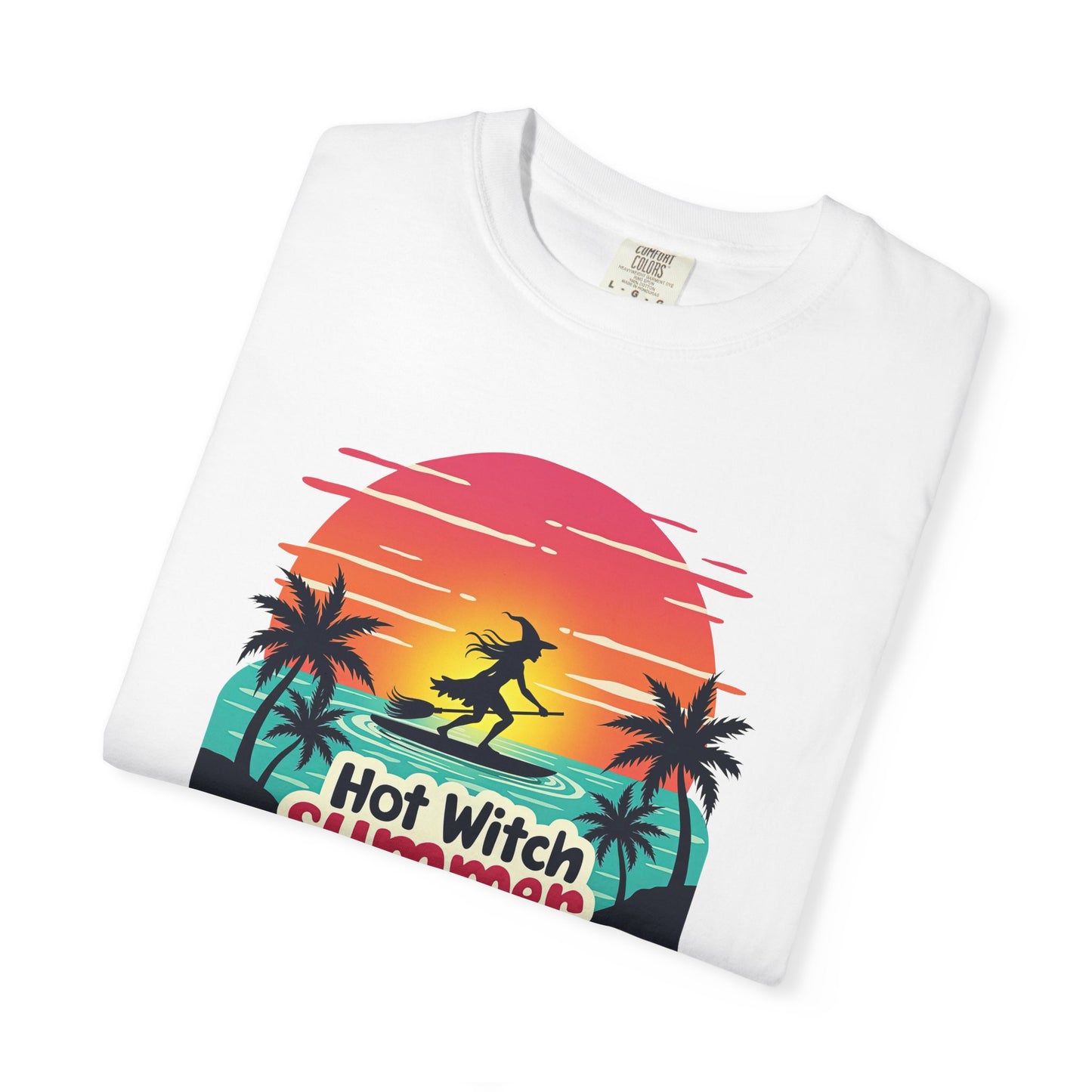 Hot Witch Summer - Surfing Retro Sunset Beach Tee