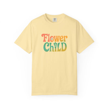 Flower Child Retro Colorful Tee – Groovy 70s Comfort Colors Shirt
