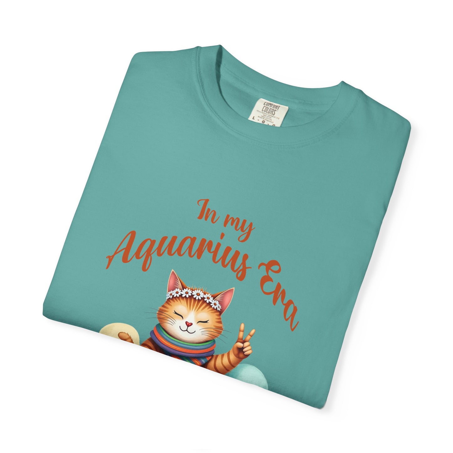 In My Aquarius Era Tee – Colorful Funny Zodiac Cat Shirt
