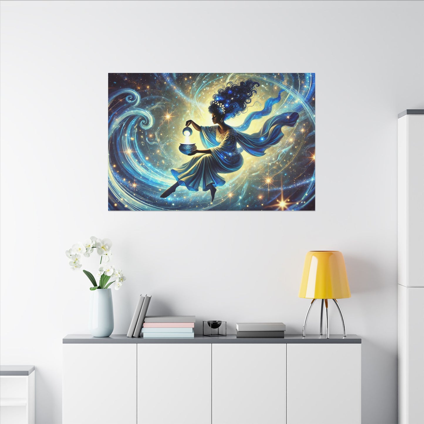 The Light Bearer – Mystical Celestial Wall Art on Eco-Friendly Canvas