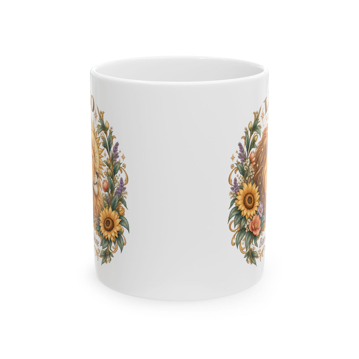 Lion Floral Coffee Mug | Leo Zodiac Mug