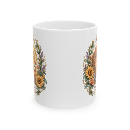 Lion Floral Coffee Mug | Leo Zodiac Mug