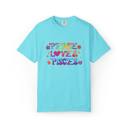 Peace Love & Pisces Tee – Retro Colorful Zodiac Shirt
