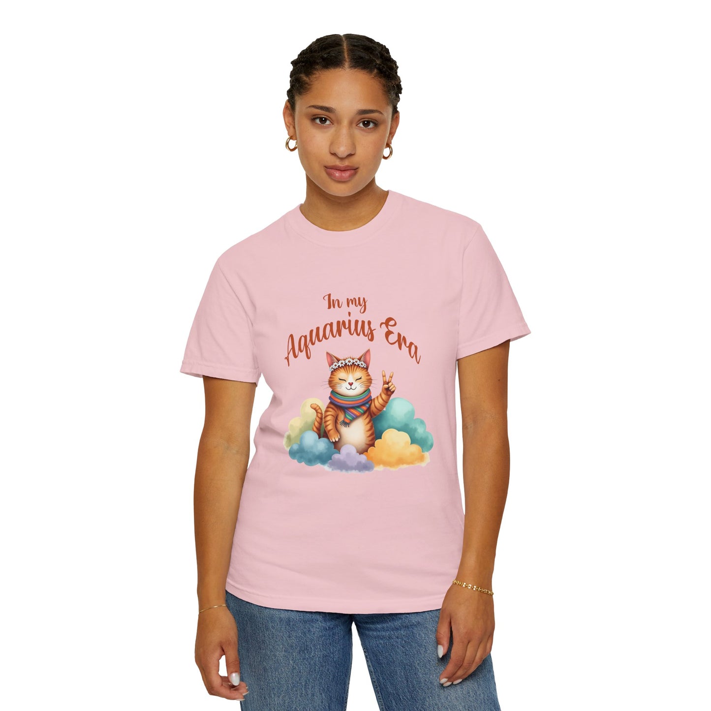 In My Aquarius Era Tee – Colorful Funny Zodiac Cat Shirt