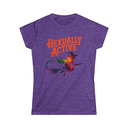 Hexually Active Women’s Softstyle Tee – Funny Magical Witch Shirt