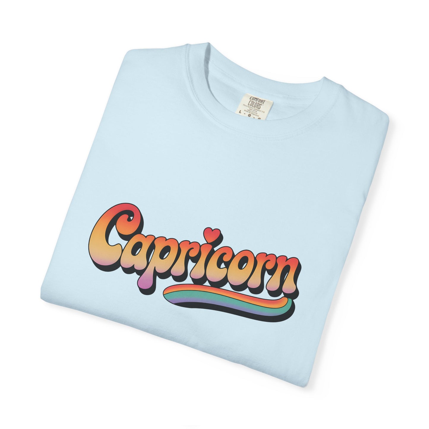 Capricorn – Retro Rainbow Groovy Zodiac Tee