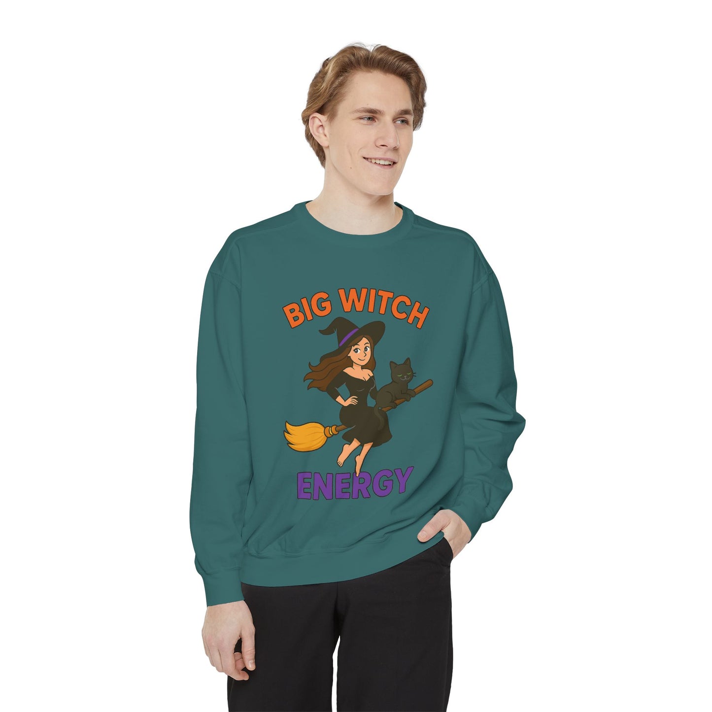Big Witch Energy Sweatshirt – Funny Witch Cat Broom Pullover