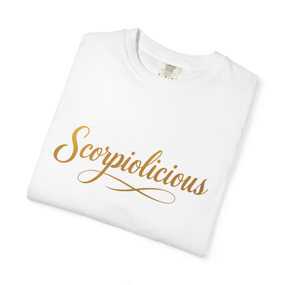 Scorpiolicious – Retro Script Scorpio Tee