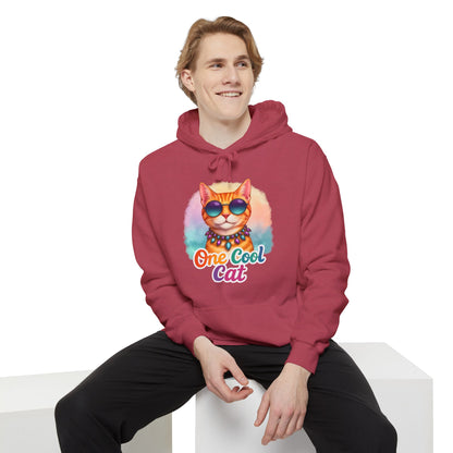 One Cool Cat Unisex Hoodie – Colorful Vibrant Comfort Colors Midweight Hoodie