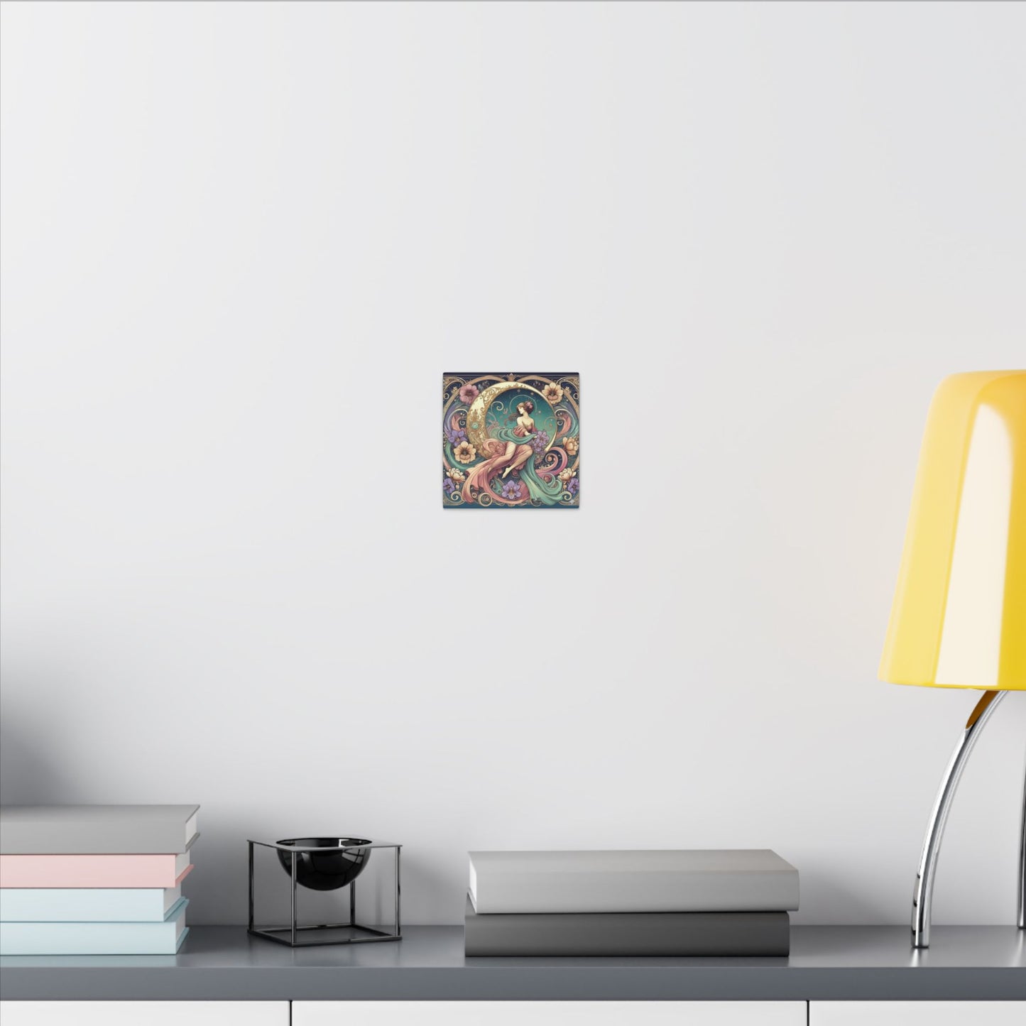 Floral Moon Muse – Art Nouveau Goddess Wall Art