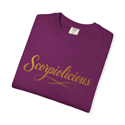 Scorpiolicious – Retro Script Scorpio Tee
