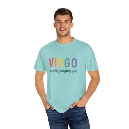 VIRGO quietly judging you – Rainbow Zodiac Tee
