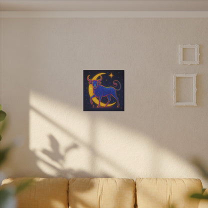 Radiant Rainbow Bull – Celestial Wall Art (Taurus Inspired)