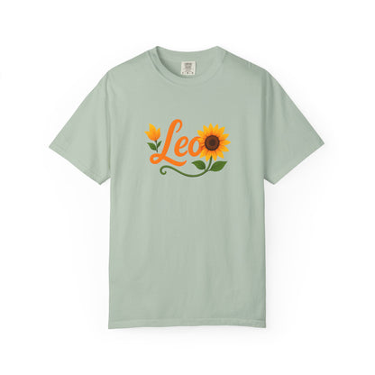 Leo Sunflower Tee – Retro Zodiac Shirt