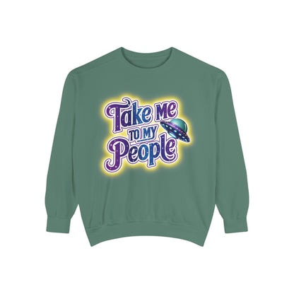 Take Me To My People Sweatshirt – Retro UFO Alien Pullover