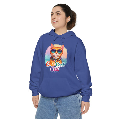 One Cool Cat Unisex Hoodie – Colorful Vibrant Comfort Colors Midweight Hoodie