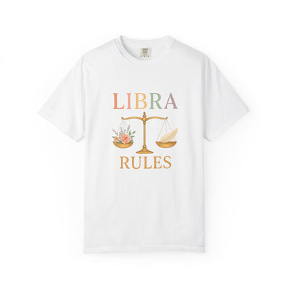 Libra Rules – Elegant Floral Zodiac Balance Tee