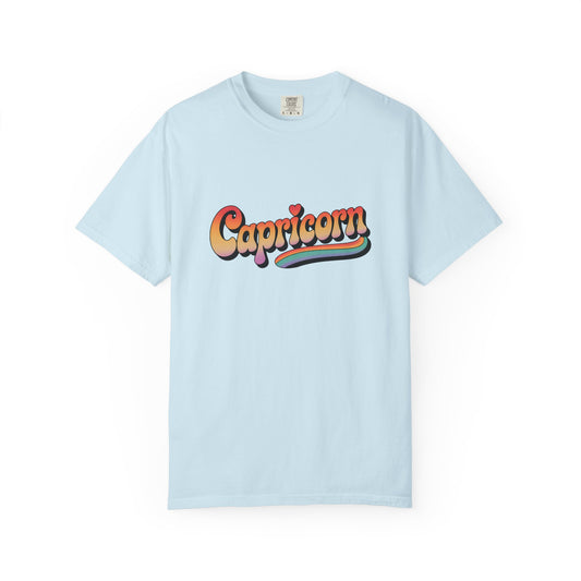 Capricorn – Retro Rainbow Groovy Zodiac Tee