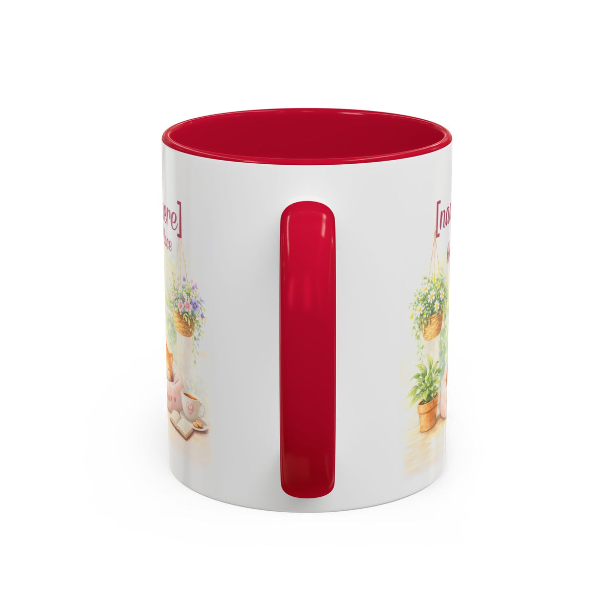 Personalized Name Cat Mug - Custom "Happy Place" Ceramic Mug for Cat Lovers