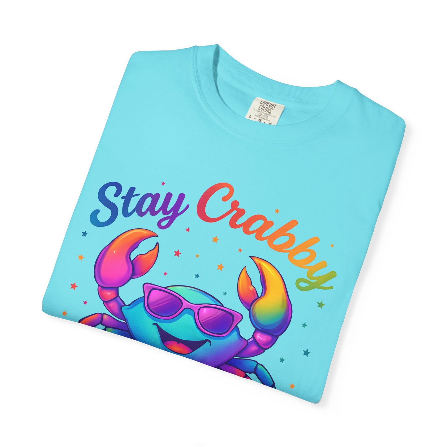 Stay Crabby Cancer – Rainbow Retro Crab