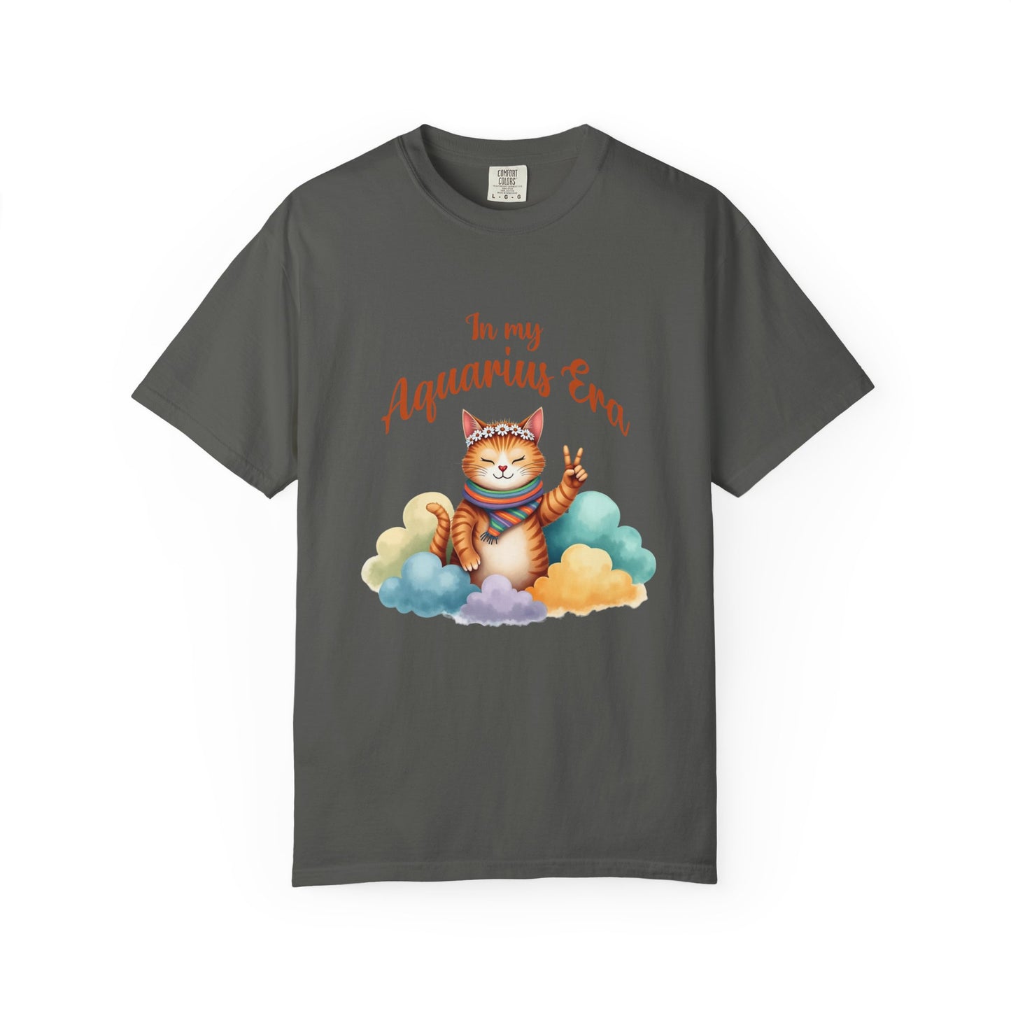 In My Aquarius Era Tee – Colorful Funny Zodiac Cat Shirt