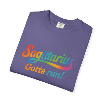 Sagittarius Gotta Run – Colorful Tee Zodiac Shirt