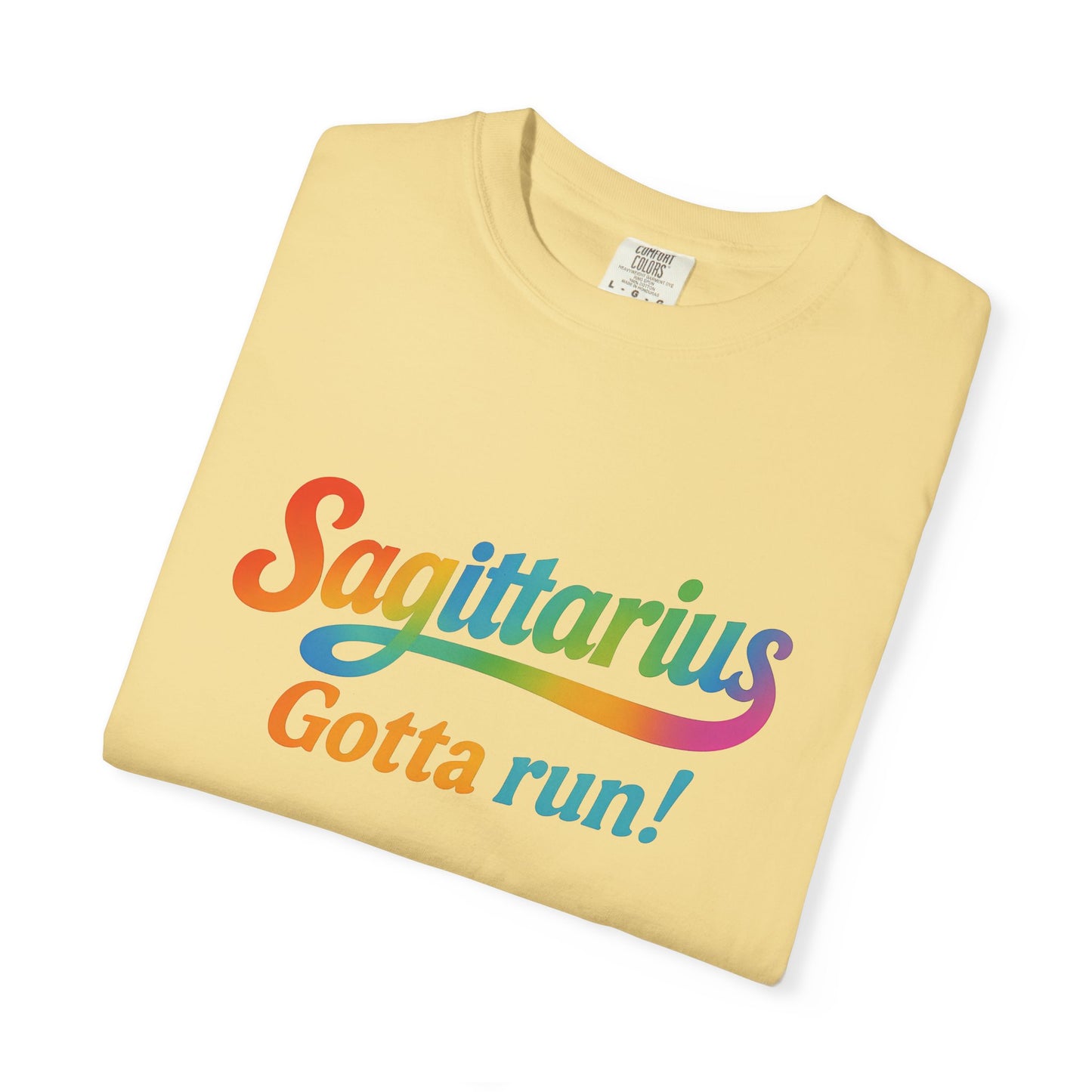 Sagittarius Gotta Run – Colorful Tee Zodiac Shirt