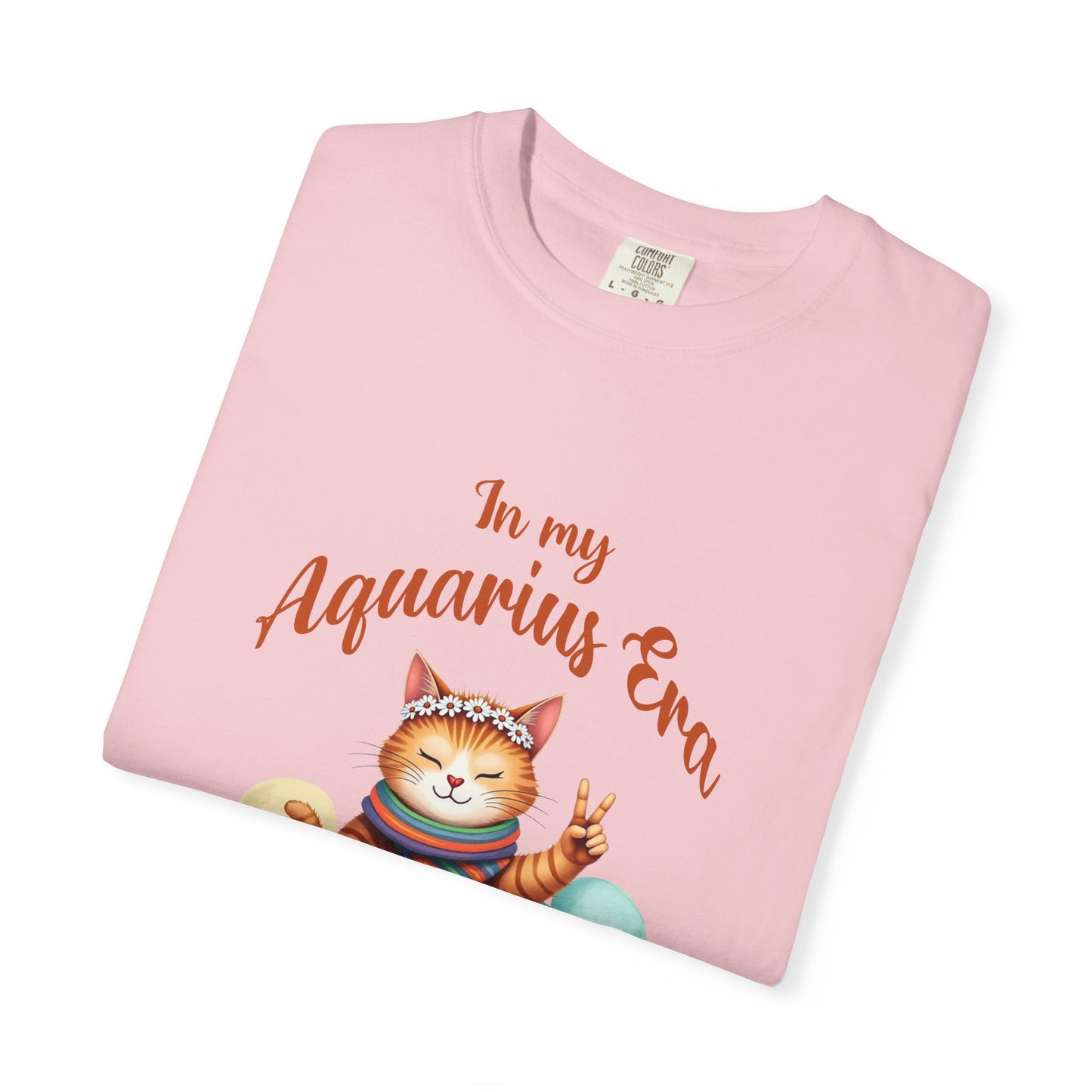 In My Aquarius Era Tee – Colorful Funny Zodiac Cat Shirt
