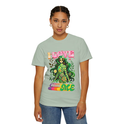 I Love Being Me Tee – Self-Love Groovy Nature Shirt