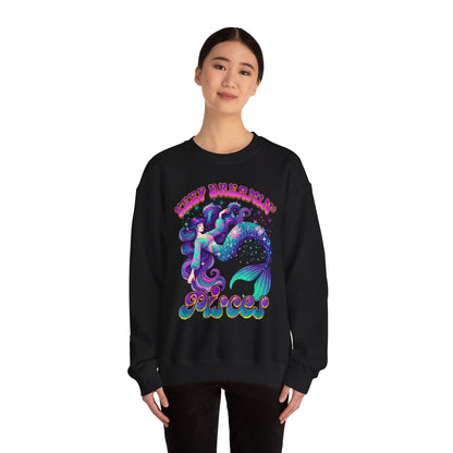 Keep Dreamin’ Pisces Sweatshirt | Celestial Mermaid Zodiac Crewneck | Cozy Astrology Gift for Dreamers | Water Sign Horoscope Apparel | Soft Star Sign Pullover