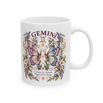 Celestial Butterfly Gemini Zodiac Sign Coffee Cup