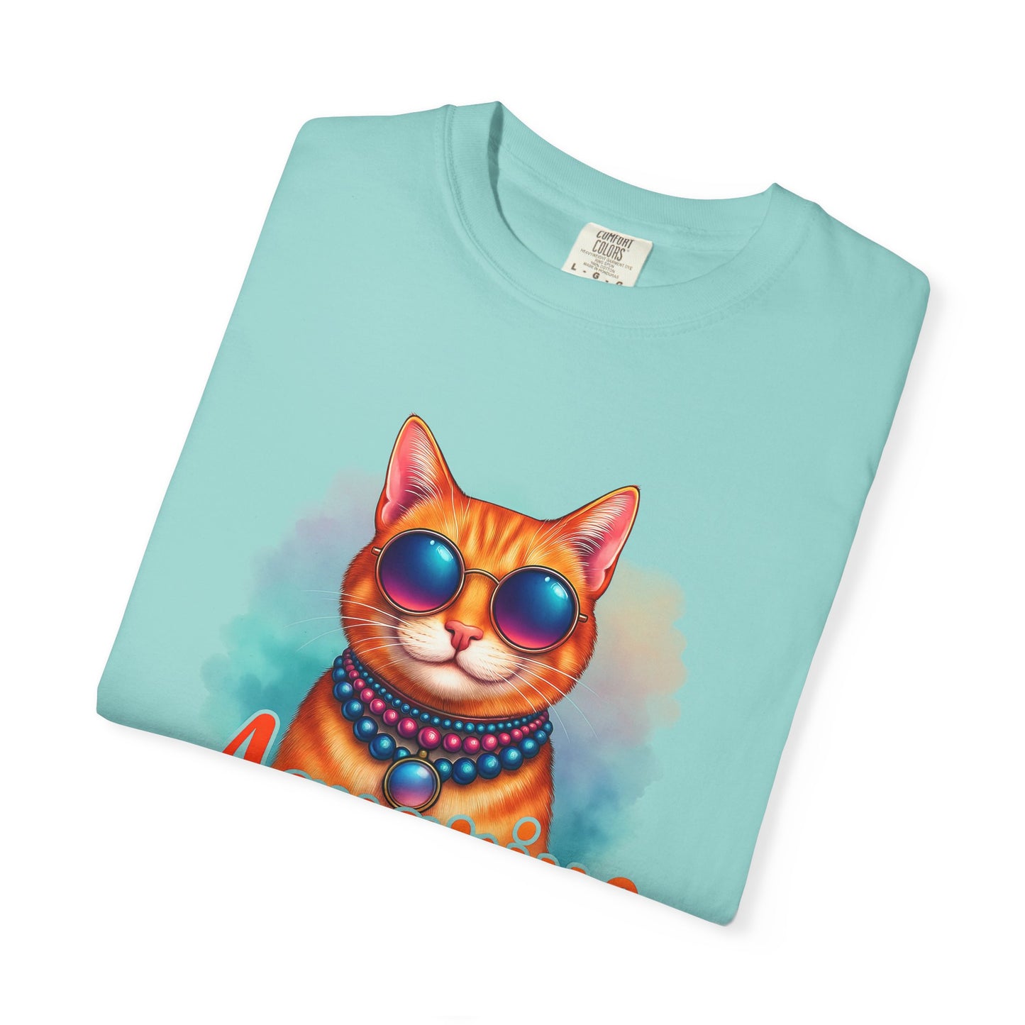 Aquarius One Cool Cat – Funky Retro Zodiac Tee - Enchanted Sky