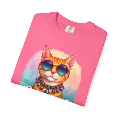 One Cool Cat  -  Funny Retro Groovy Cat Lover Tee