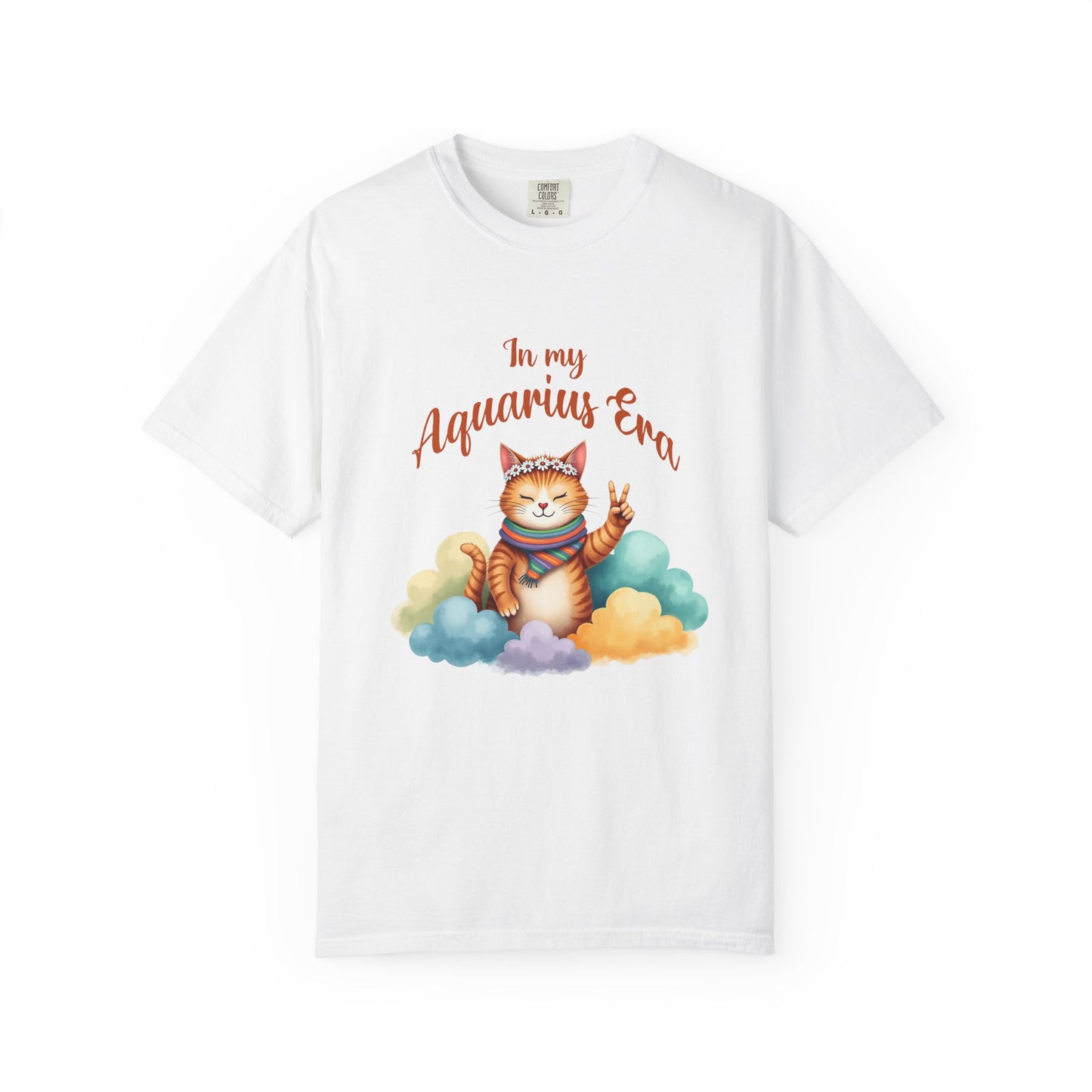 In My Aquarius Era Tee – Colorful Funny Zodiac Cat Shirt