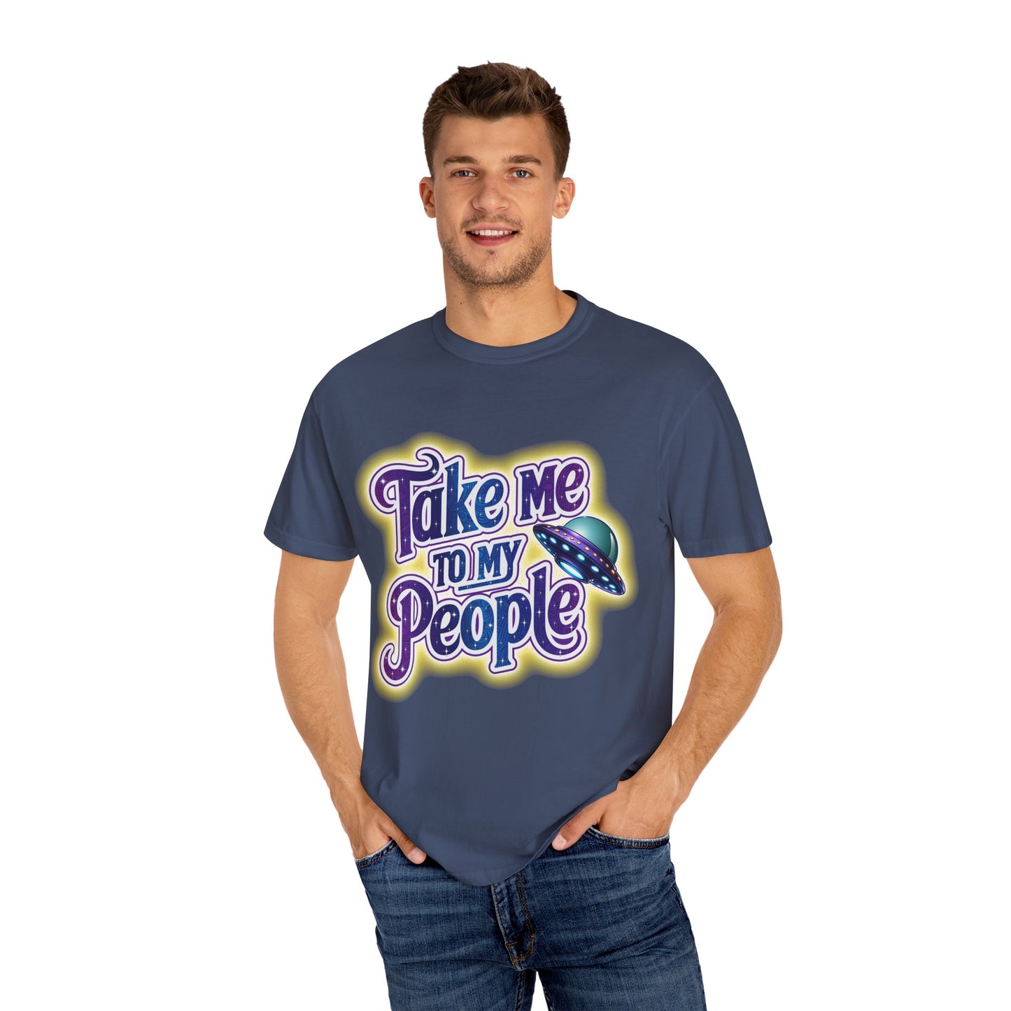 Take Me To My People Tee – Funny Retro UFO Shirt