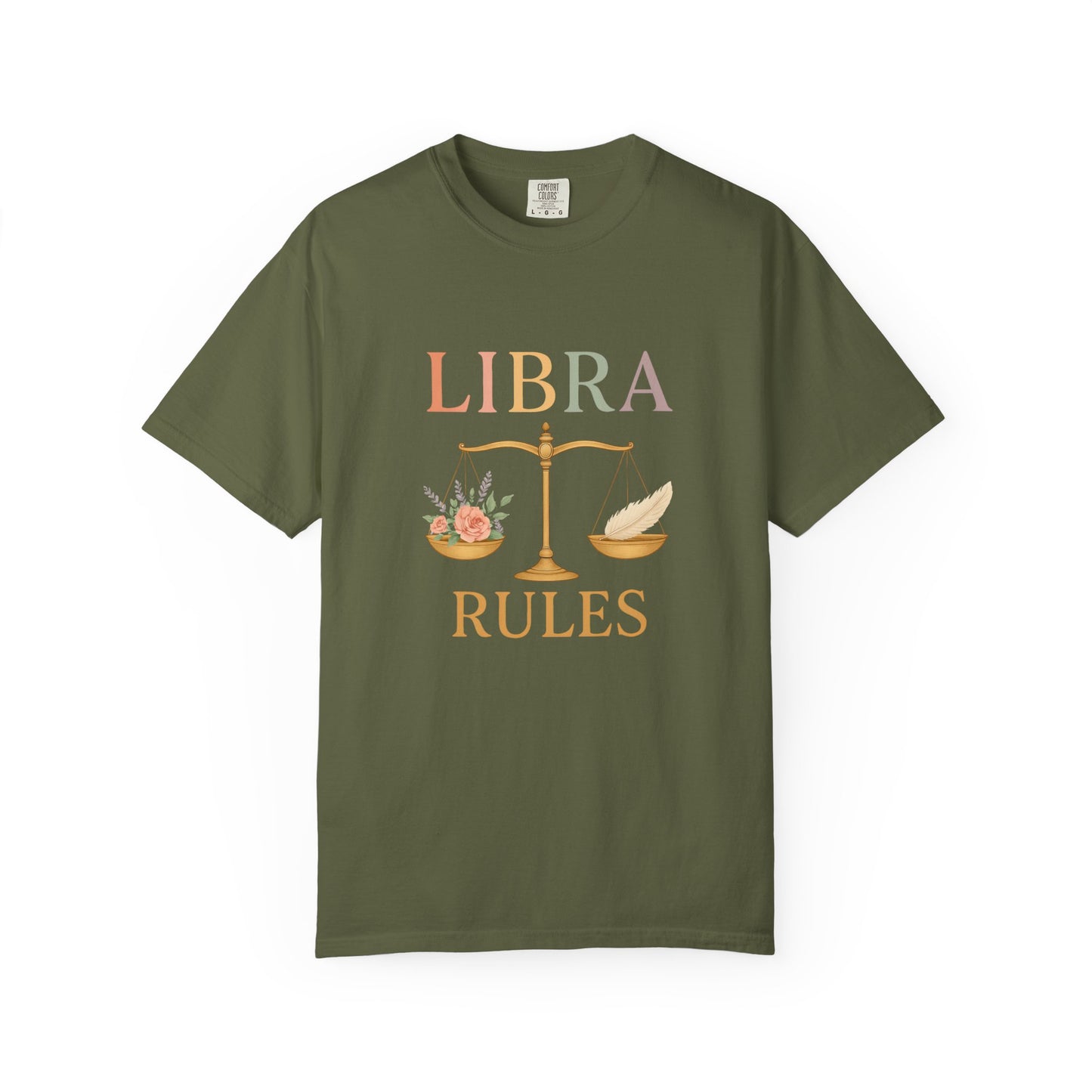 Libra Rules – Elegant Floral Zodiac Balance Tee