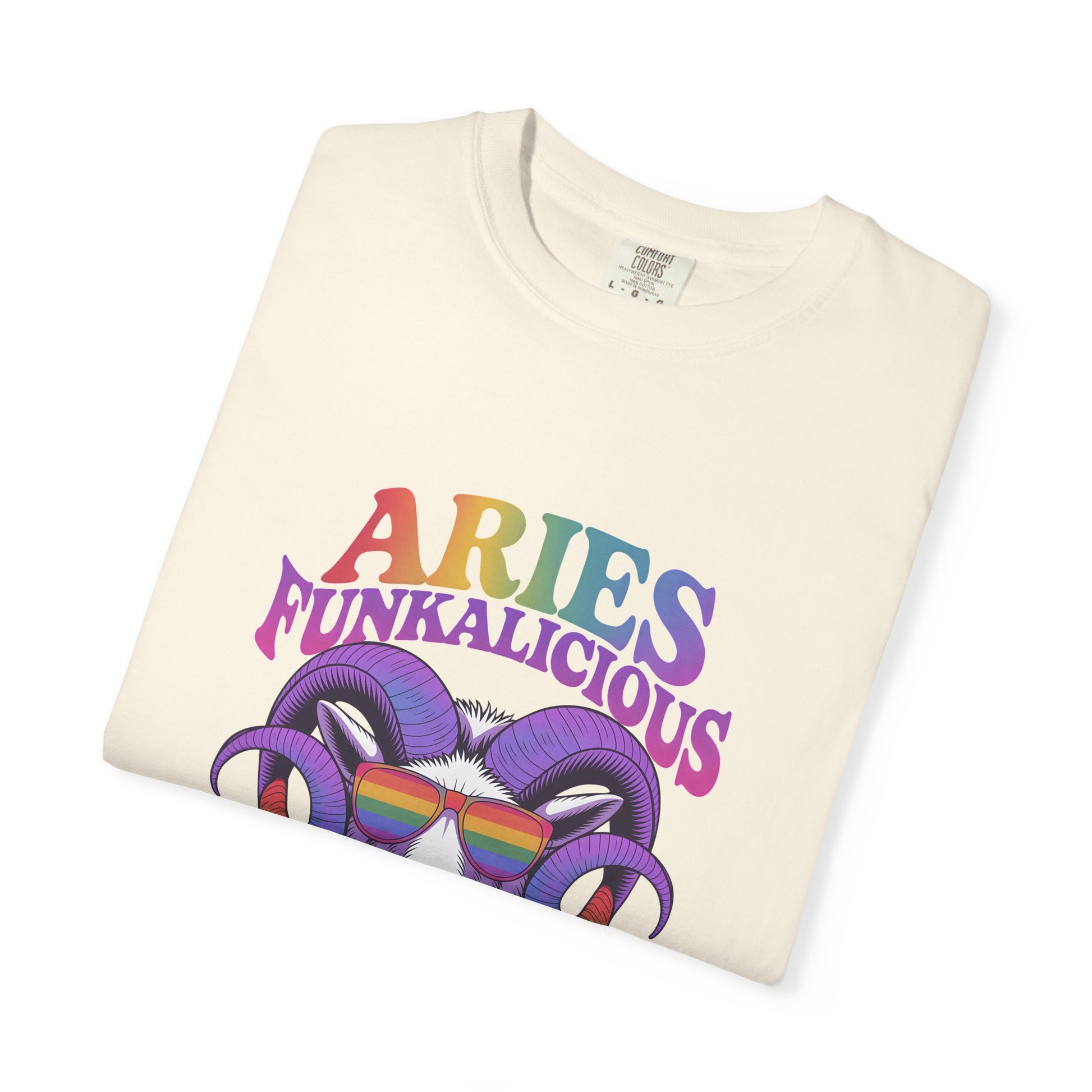 Aries Funkalicious – Rainbow Retro Ram Zodiac Tee