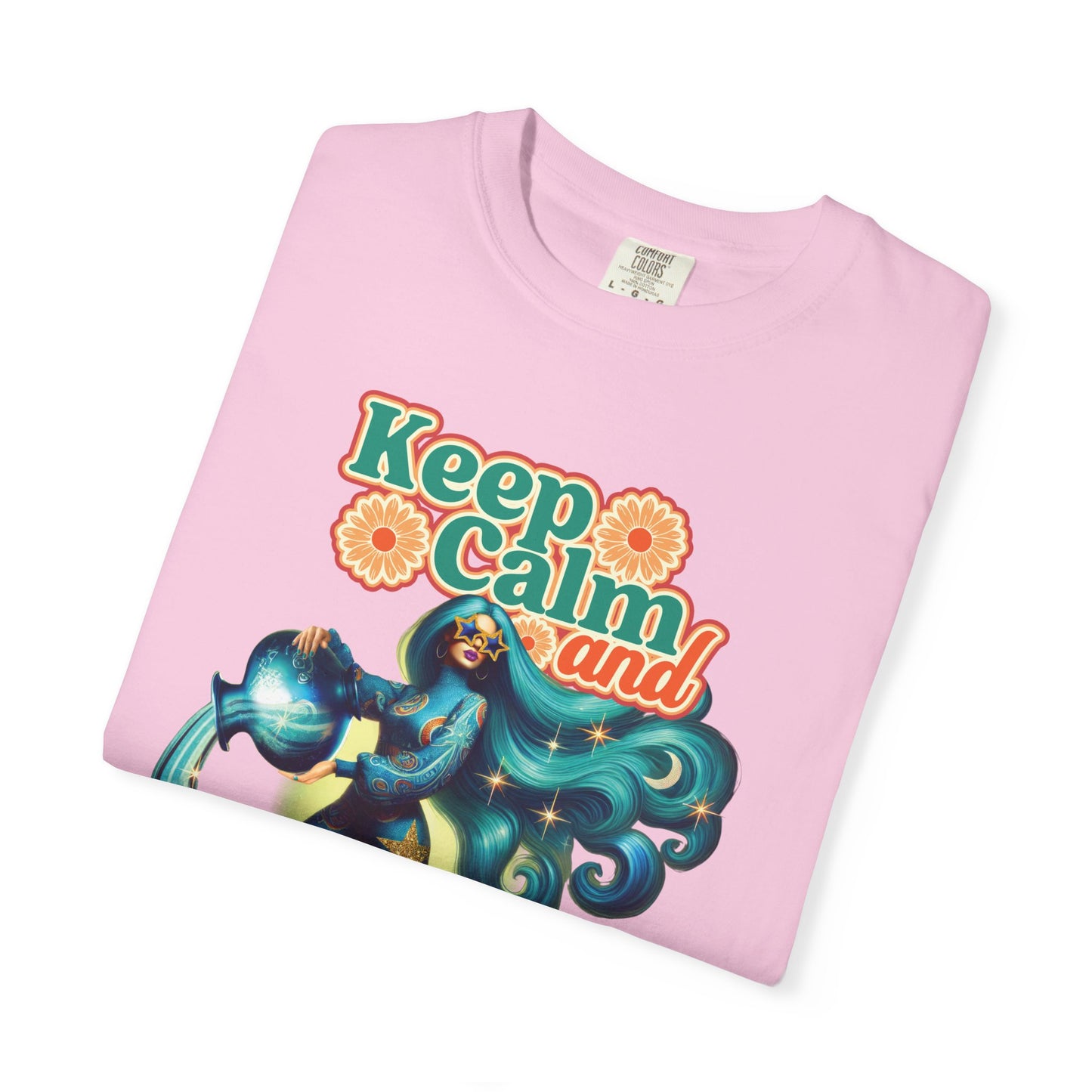 Keep Calm and Aquarius On – Retro Water Bearer Zodiac Tee