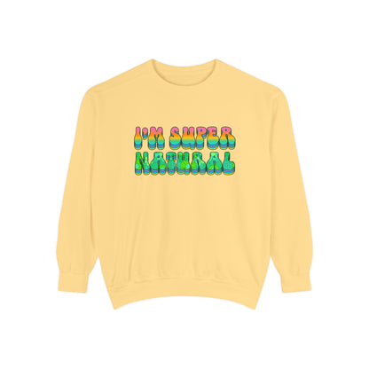 I’m Super Natural Unisex Crewneck – Empowering Retro Comfort Colors Midweight Sweatshirt