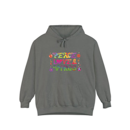 Peace Love & Virgo Unisex Hoodie – Groovy Retro Comfort Colors Midweight Hoodie