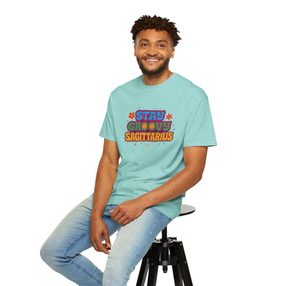 Stay Groovy Sagittarius – Retro Flower Power Zodiac Shirt