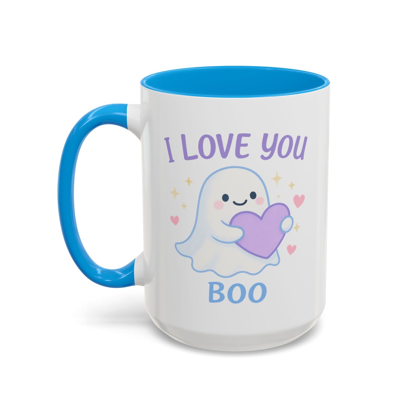 I Love You Boo – Cute Ghost Love Mug (Blue Accent 11oz & 15oz)