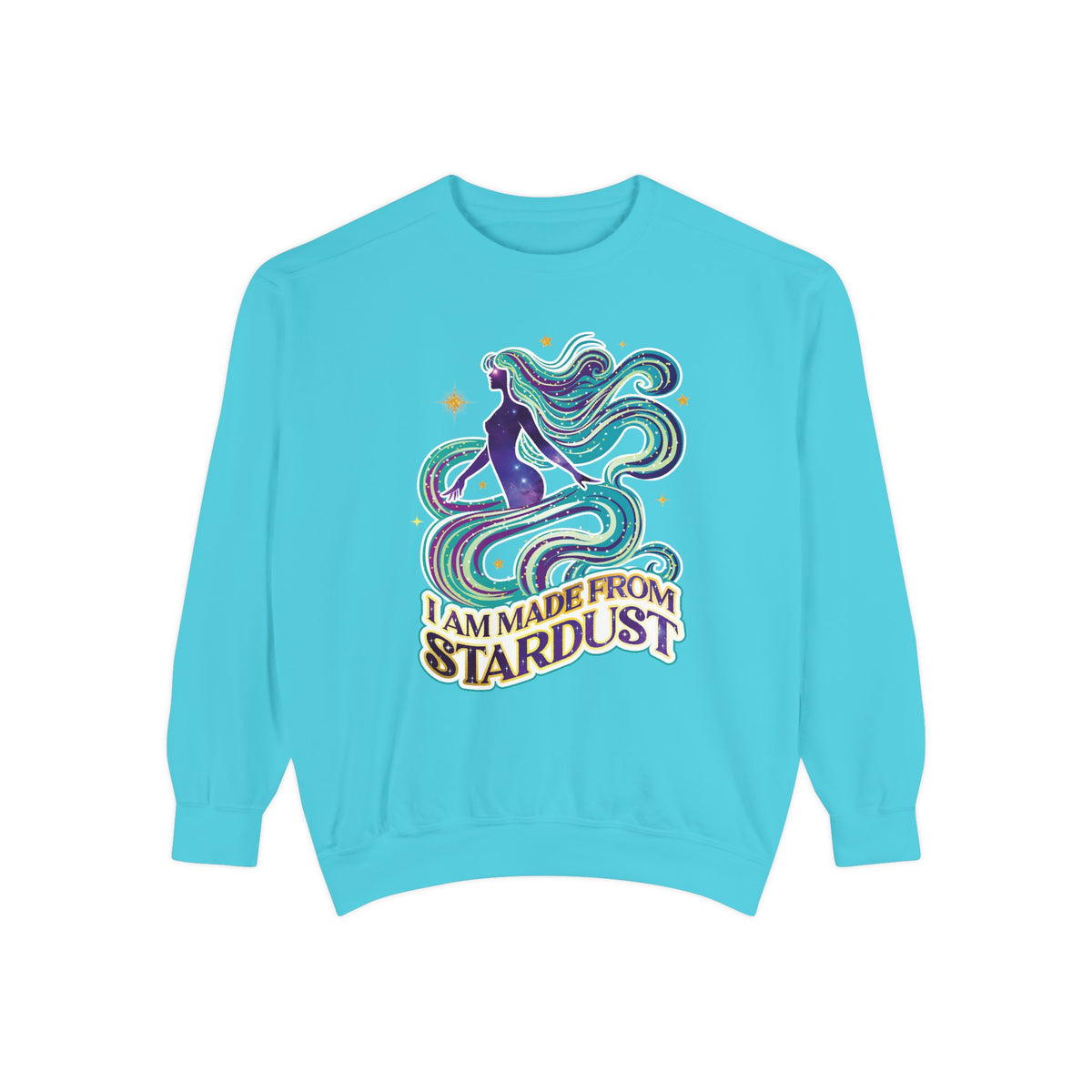 I Am Made From Stardust Unisex Crewneck – Empowering Celestial Comfort Colors Midweight Sweatshirt - Enchanted Sky
