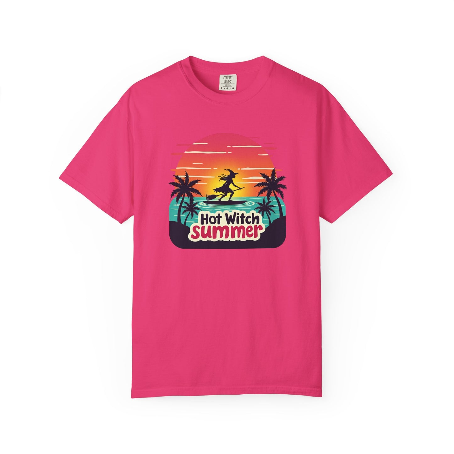 Hot Witch Summer - Surfing Retro Sunset Beach Tee