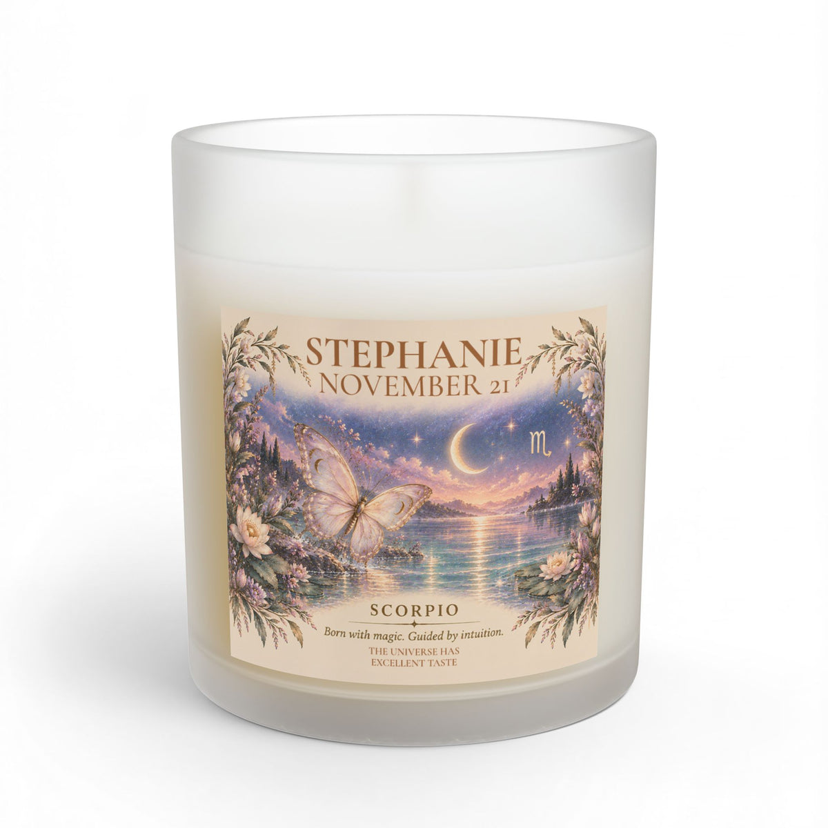 Personalized Birthdate Scorpio Zodiac Candle