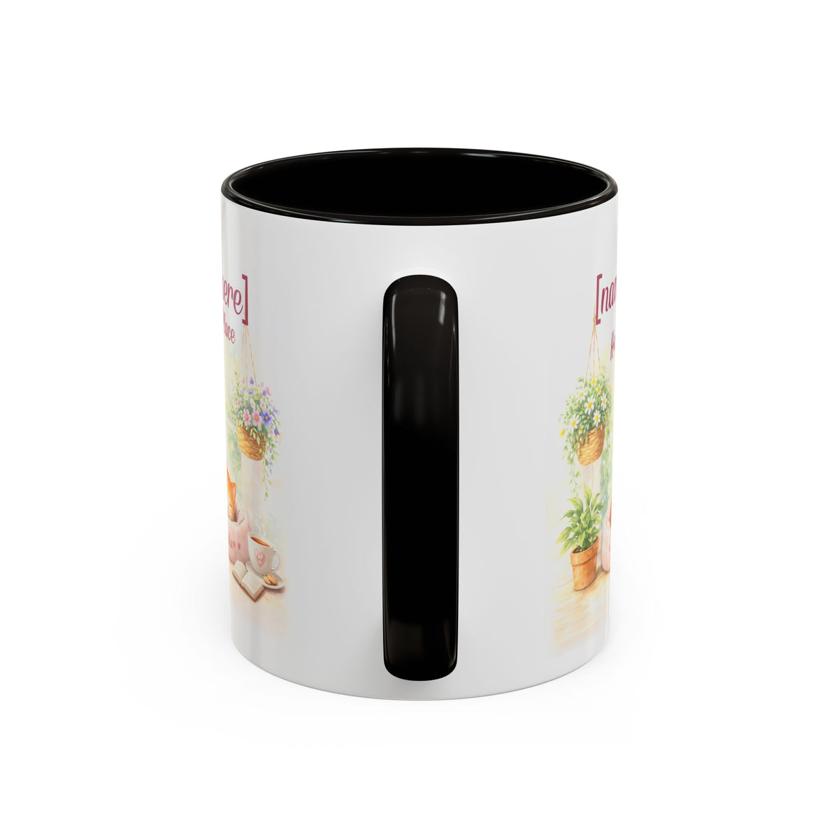 Personalized Name Cat Mug - Custom "Happy Place" Ceramic Mug for Cat Lovers