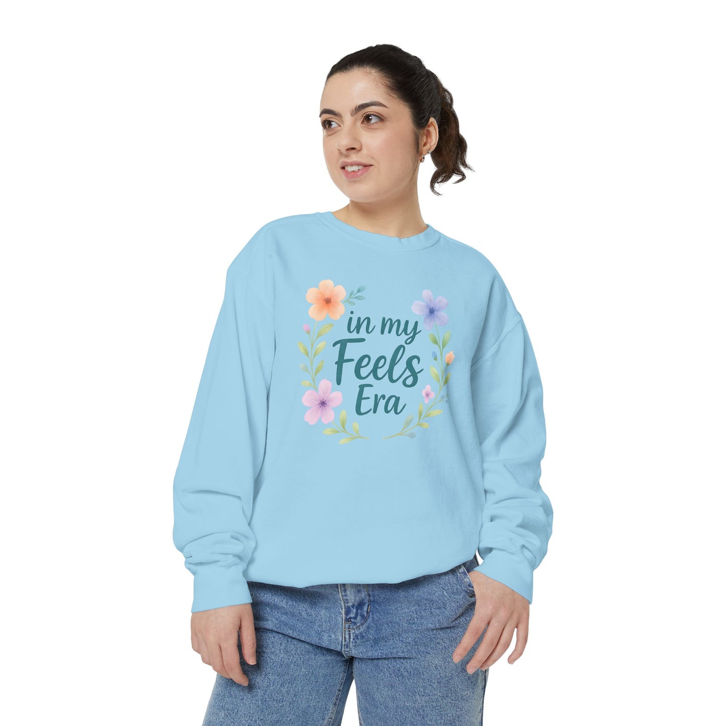 In My Feels Era Unisex Crewneck – Self-Love Empowering Comfort Colors Midweight Sweatshirt